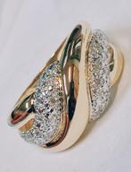 Massieve gouden ring met diamanten 0,15kt, Goud, Goud, Met edelsteen, Ophalen of Verzenden