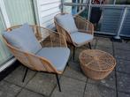 Intratuin loungeset 2 stoelen en 1 tafel Chicago naturel, Tuin en Terras, Tuinsets en Loungesets, Nieuw, Wicker, Stoel, Tuinset