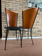 Aparte vorm eetkamerstoelen, Huis en Inrichting, Ophalen, Gebruikt, Zwart, Metaal