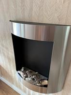 Moderne wandhaard – RVS – 80 x 80 cm – €100,-, Ophalen of Verzenden, Gebruikt, Hangende haard, Overige soorten