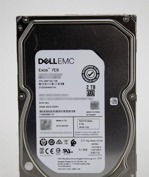 Nieuw Dell EMC Exos 7E8 | 2TB HDD - 7200 RPM, Computers en Software, Harde schijven, Nieuw, Desktop, Intern, HDD, SATA, Ophalen of Verzenden