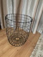 Zwart metalen grote opbergmand, Huis en Inrichting, Woonaccessoires | Schalen en Manden, Ophalen, Overige materialen, Mand, Rond