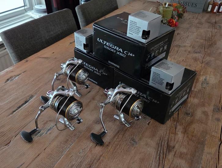 3x Shimano Ultegra Ci4+ 5500 XSC molens(reels,molen), Watersport en Boten, Hengelsport | Karpervissen, Zo goed als nieuw, Ophalen