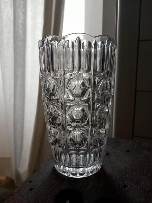 grote vintage glazen vaas persglas, Frankrijk art deco zwaar, Antiek en Kunst, Antiek | Glas en Kristal, Verzenden