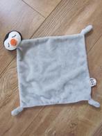 Nature Planet lichtgrijs pluche knuffeldoek met pinguïn kopj, Ophalen of Verzenden, Nieuw, Eend
