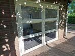 Dubbele openslaande tuindeuren, hardhout (br 254cm, h 219cm), Doe-het-zelf en Verbouw, Deuren en Horren, Ophalen, Gebruikt, Buitendeur