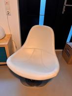 Vintage Ikea draaistoel Tirup wit leer, Ophalen, Gebruikt, 50 tot 75 cm, Leer
