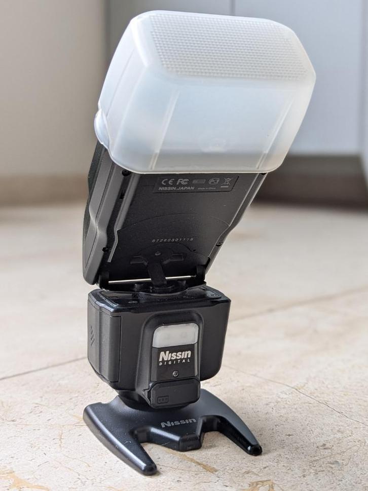 Nissin i60A flitser + Nissin Air 1 commander voor Fuji, Audio, Tv en Foto, Fotografie | Flitsers, Gebruikt, Overige merken, Kantelbaar