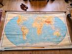 Vintage 1950s World Map: 1.45 x 2.5m, Ophalen