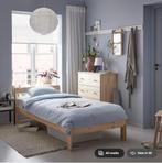 NEIDEN bedframe + lattenbodem + VESTERÖY pocketvering matras, Huis en Inrichting, Ophalen, 90 cm, Eenpersoons, Beige