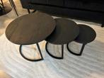 Ronde Salontafels 3-Delig Zwart ( salontafel ), 50 tot 100 cm, Rond, Ophalen of Verzenden, Zo goed als nieuw