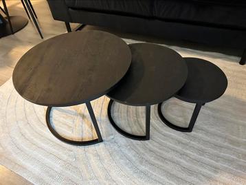 Ronde Salontafels 3-Delig Zwart ( salontafel ) beschikbaar voor biedingen
