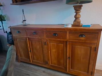 Mooi groot dressoir onbehandeld teakhout beschikbaar voor biedingen
