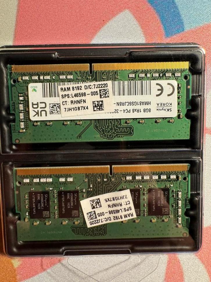 16GB DDR4 laptopgeheugen (2×8GB SO-DIMM) van SK Hynix., Computers en Software, RAM geheugen, Zo goed als nieuw, Laptop, 16 GB