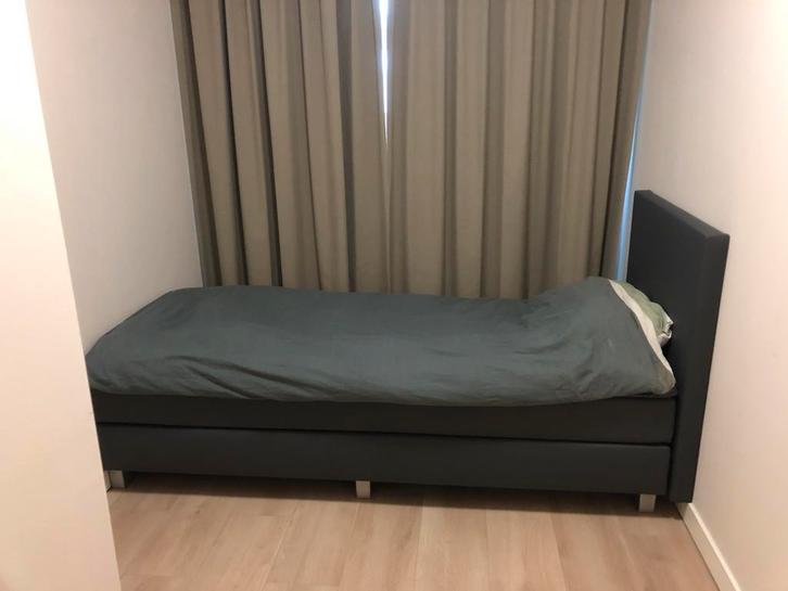 Bed extra lang 1 persoons, Huis en Inrichting, Slaapkamer | Bedden, Zo goed als nieuw, Eenpersoons, 90 cm, 220 cm, Overige materialen