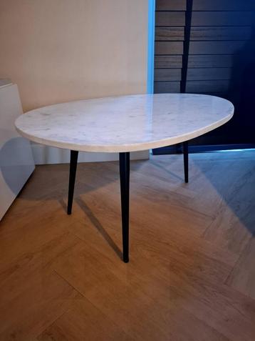 Salontafel Organic Marmer | Wit Zwart | 70x35x50 cm