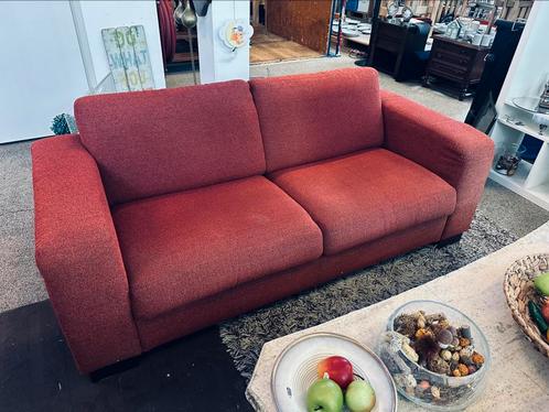 Bank bordeaux rood stof vintage look 190cm, Huis en Inrichting, Banken | Bankstellen, Zo goed als nieuw, Stof, Ophalen