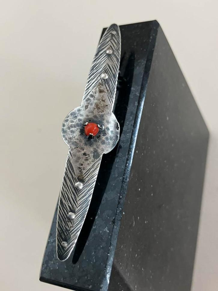 Speld Amsterdamse school, Sieraden, Tassen en Uiterlijk, Antieke sieraden, Broche, Zilver, Ophalen of Verzenden