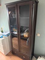 Antieke houten boekenkast/servieskast, Ophalen, Gebruikt, 50 tot 100 cm, Met lade(s)