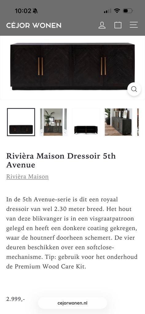 Riviera Maison Dressior - Stijlvol Opbergen!, Huis en Inrichting, Kasten | Dressoirs, Zo goed als nieuw, 200 cm of meer, 25 tot 50 cm