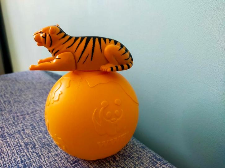 VINTAGE WWF SCHAMPOO HOUDER TIJGER ORANJE RETRO 70 80 90, Verzamelen, Retro, Overige typen, Ophalen of Verzenden