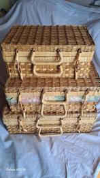 drie rieten koffertjes, Ophalen of Verzenden, Gebruikt, Zonder inhoud