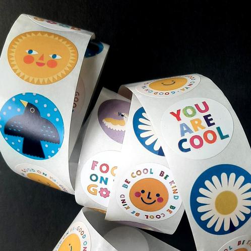 Sluitstickers be cool focus on the good vogels smileys kind, Hobby en Vrije tijd, Stickers en Plaatjes, Nieuw, Meerdere stickers