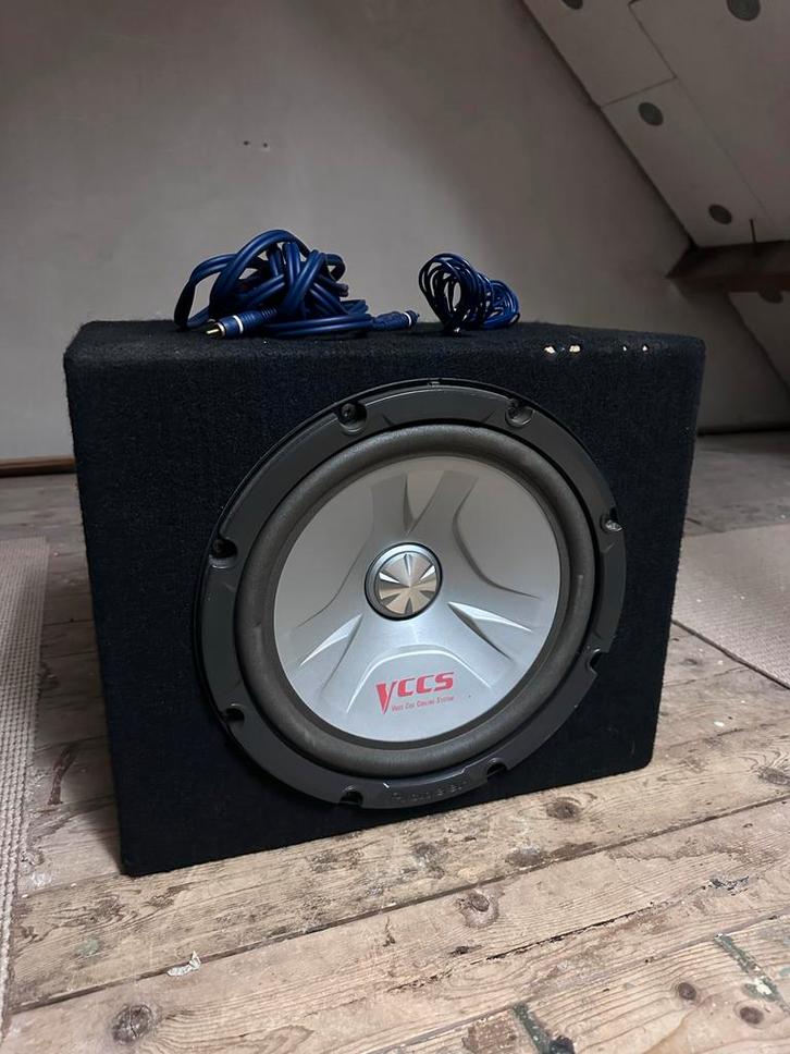 Subwoofer met versterker en kabels, Auto diversen, Autospeakers, Gebruikt, Ophalen of Verzenden