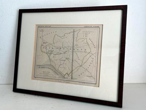 Plattegrond gravure schilderij Gemeente Schore, Boeken, Atlassen en Landkaarten, Zo goed als nieuw, Landkaart, Nederland, 1800 tot 2000