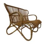 Vintage Rotan Bank Belse 8 Design Jaren 60 Rohe Noordwolde, Huis en Inrichting, Banken | Bankstellen, Gebruikt, Vintage, Riet of Rotan