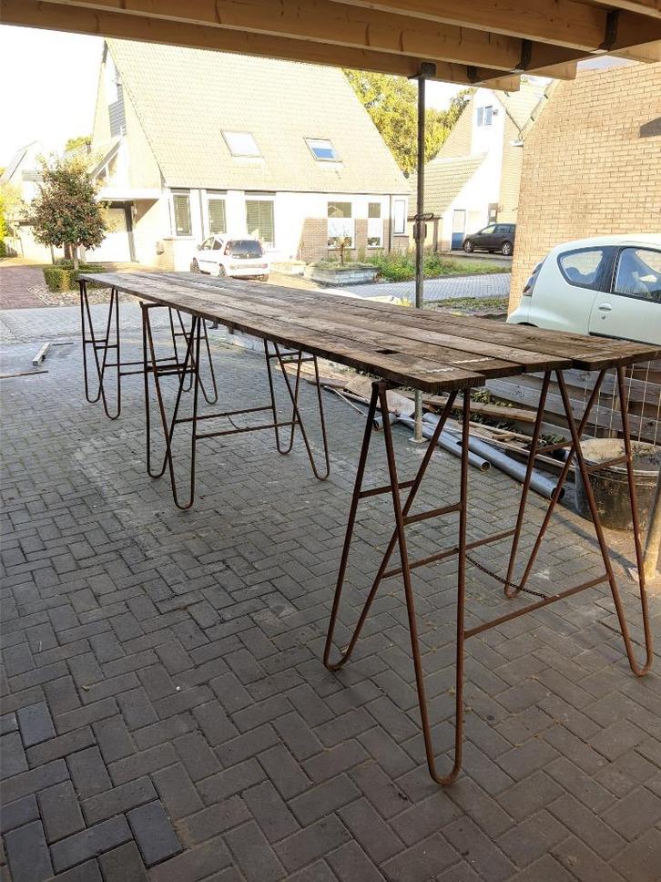 Metsel schragen met steigerplanken, Doe-het-zelf en Verbouw, Steigers, Gebruikt, Overige typen, Minder dan 2 meter, Ophalen
