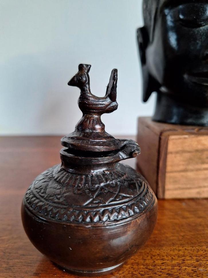 Offerpotje, betelnotenpotje, metaal, Indonesië, Antiek en Kunst, Curiosa en Brocante, Ophalen of Verzenden