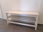 Ikea TJUSIG bank met schoenenrek wit, Ophalen, Gebruikt
