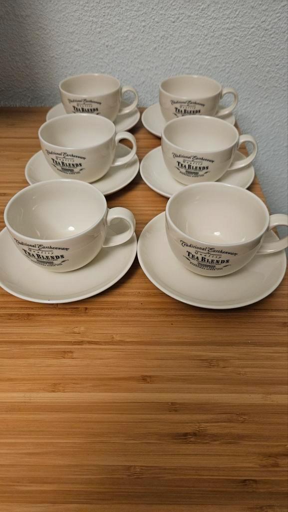 Johnson Bros/Pickwick Tea Blends theekop-en schotel, 6 stuks, Huis en Inrichting, Keuken | Servies, Zo goed als nieuw, Kop(pen) en/of Schotel(s)