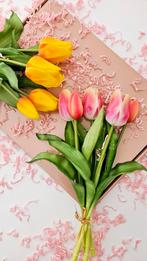 Partij 4 bosjes tulpen nieuw zijden boeketten geel roze, Huis en Inrichting, Woonaccessoires | Kunstplanten en Kunstbloemen, Ophalen of Verzenden