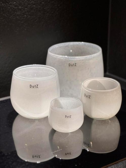 Prachtige set DutZ / potten / windlichten - wit - nieuw 4 st, Huis en Inrichting, Woonaccessoires | Vazen, Nieuw, Wit, Minder dan 50 cm