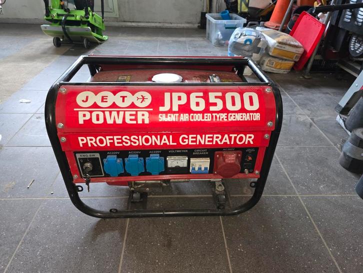 JET JP6500 Generator - Gebruikt, Doe-het-zelf en Verbouw, Aggregaten, Gebruikt, Benzine, 5 tot 10 kVA, Geluidgedempt, Ophalen
