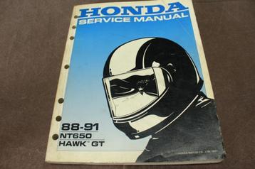 Honda NT650 Hawk GT 1988-1991 motorcycle service manual beschikbaar voor biedingen