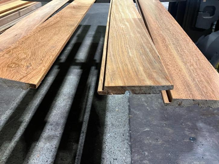 Hardhout-Sucupira Amarela–Channelsiding-Planken-schutting, Tuin en Terras, Palen, Balken en Planken, Nieuw, Planken, 250 cm of meer