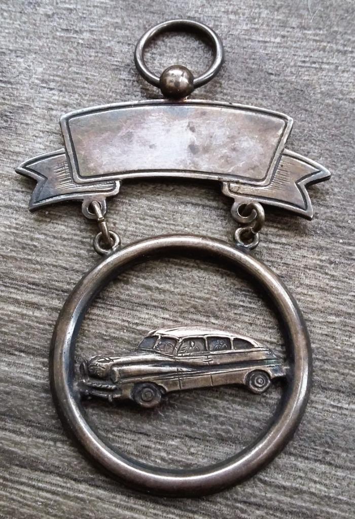 Om1950 Zilver Auto Hanger Oldtimer Ereprijs Medaille Penning, Antiek en Kunst, Antiek | Goud en Zilver, Zilver, Ophalen of Verzenden