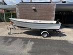 Polyester boot incl trailer en fluistermotor, Watersport en Boten, Ophalen, Gebruikt, Tot 10 pk, Elektrisch