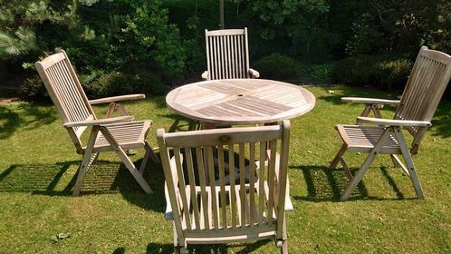 Mooie teak tuinset., Tuin en Terras, Tuinsets en Loungesets, Gebruikt, Teakhout, Ophalen