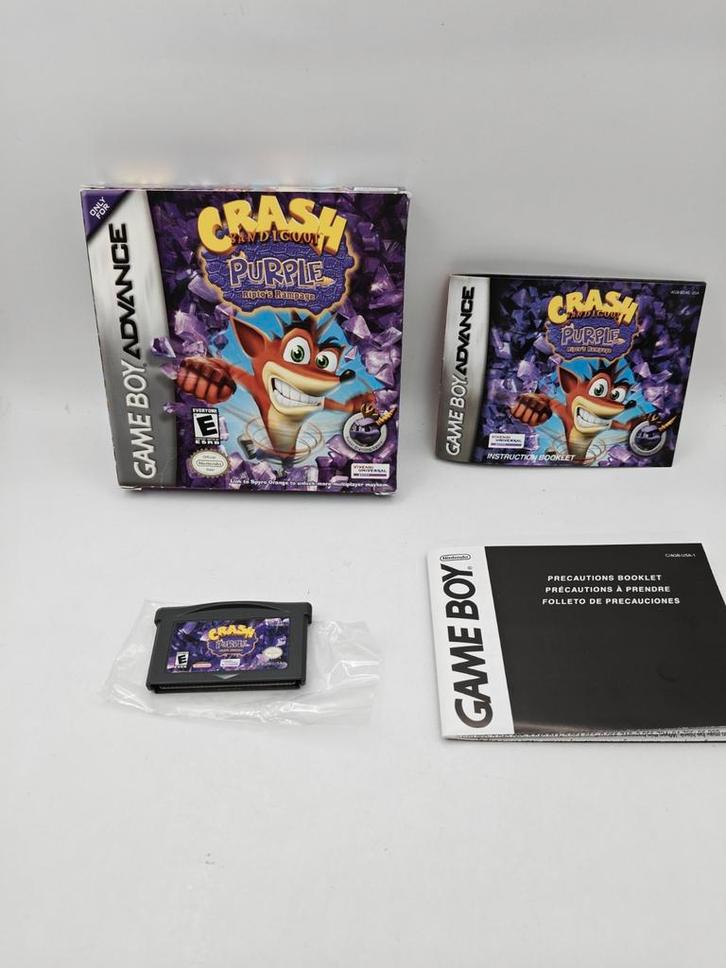 Crash Bandicoot Purple Ripto's damage Gameboy Advance CIB, Spelcomputers en Games, Games | Nintendo Game Boy, Zo goed als nieuw