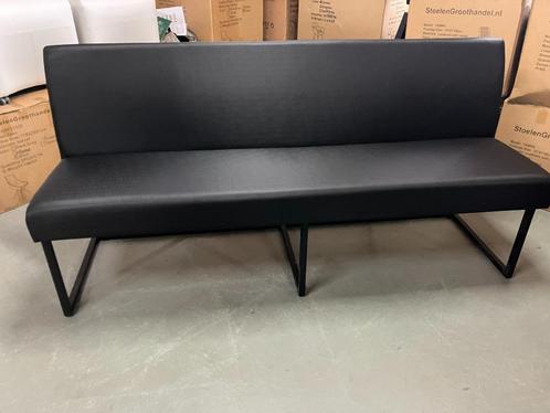 NIEUWE eetbank in zwart. 190 cm met binnenvering, Huis en Inrichting, Stoelen, Nieuw, Eén, Metaal, Stof, Zwart, Ophalen
