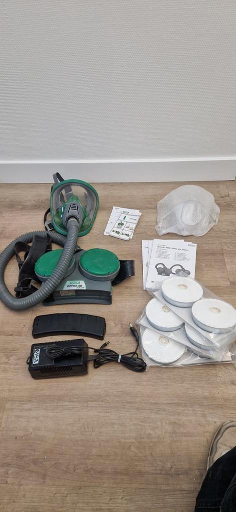 MSA OptimAir 3000 asbestmasker met motorunit, Doe-het-zelf en Verbouw, Adembescherming, Zo goed als nieuw, Ophalen of Verzenden