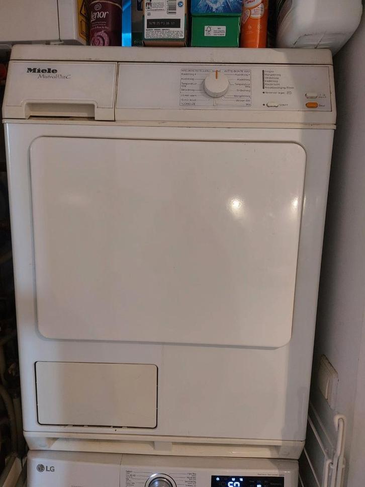Miele wasdroger - Gebruikt, werkt nog prima!, Witgoed en Apparatuur, Wasdrogers, Gebruikt, Condens, Voorlader, 4 tot 6 kg, 85 tot 90 cm