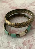 Vintage armbanden met emaille oud 7cm doorsnde, Ophalen of Verzenden, Gebruikt, Overige kleuren, Overige materialen