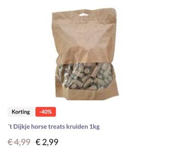 't Dijkje horse treats kruiden of Vanille 1kg beschikbaar voor biedingen