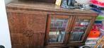 Mooi oud kastje met glas in lood., Ophalen, Gebruikt, 50 tot 100 cm, Glas