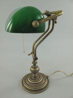 Bankierslamp gepolijst messing groen glas 45cm, Helene Livingstyle, Helenelivingstyle@gmail.com, Klassieke, 7531TJ